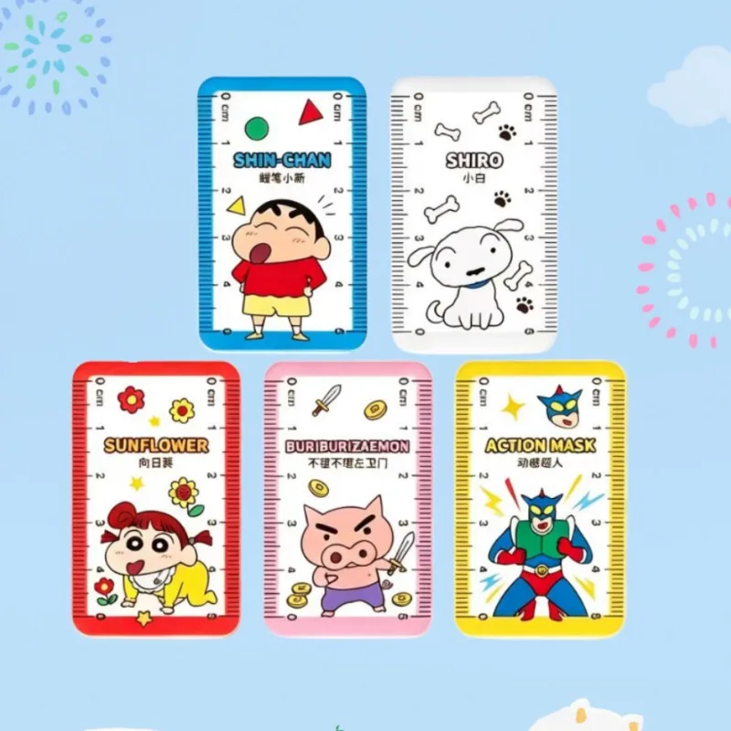 Crayon Shin-chan Nohara Shinnosuke Shiro Buriburizaemon anime merchandise cartoon‑style creative mini ruler 2D straight ruler