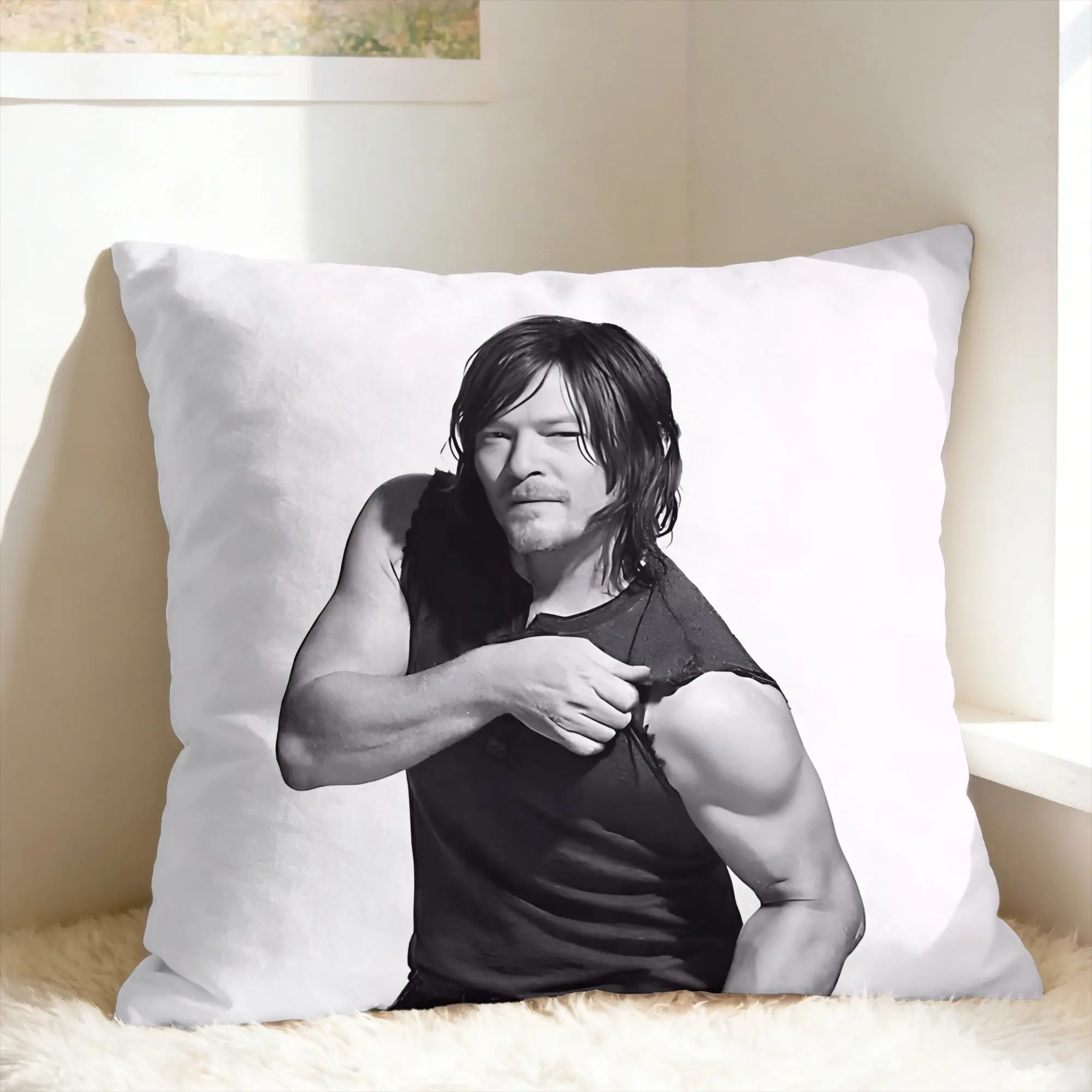 Norman Reedus W-Walking D-Dead American Celebrity Pillow Case  Soft Pillow Cover Morden Cushion Cover For Sofa Car Home Decor