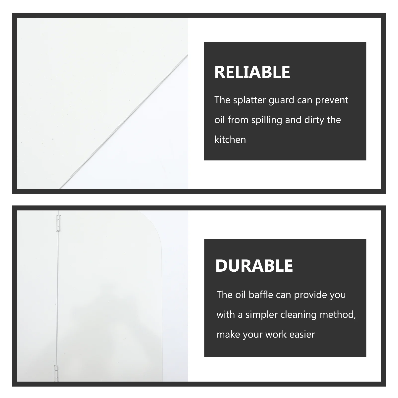 

Grease Splatter Guard Foldable Oil-Proof Baffle Kitchen Wall Protector Easy Clean Frying Pan Screen Splatter Guards for Frying