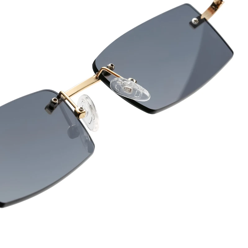 Rimless Sunglasses Rectangle Fashion Popular Women Men Unisex Rimless Sun Glasses Sunshade UV400 Protection