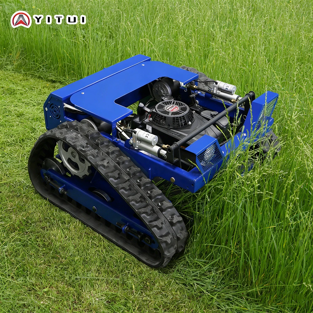 Customized High Efficiency Wireless Remote Control Crawler Lawn Mower Garden Yard Park Grass Cutter Trimmer Factory Direct Sales