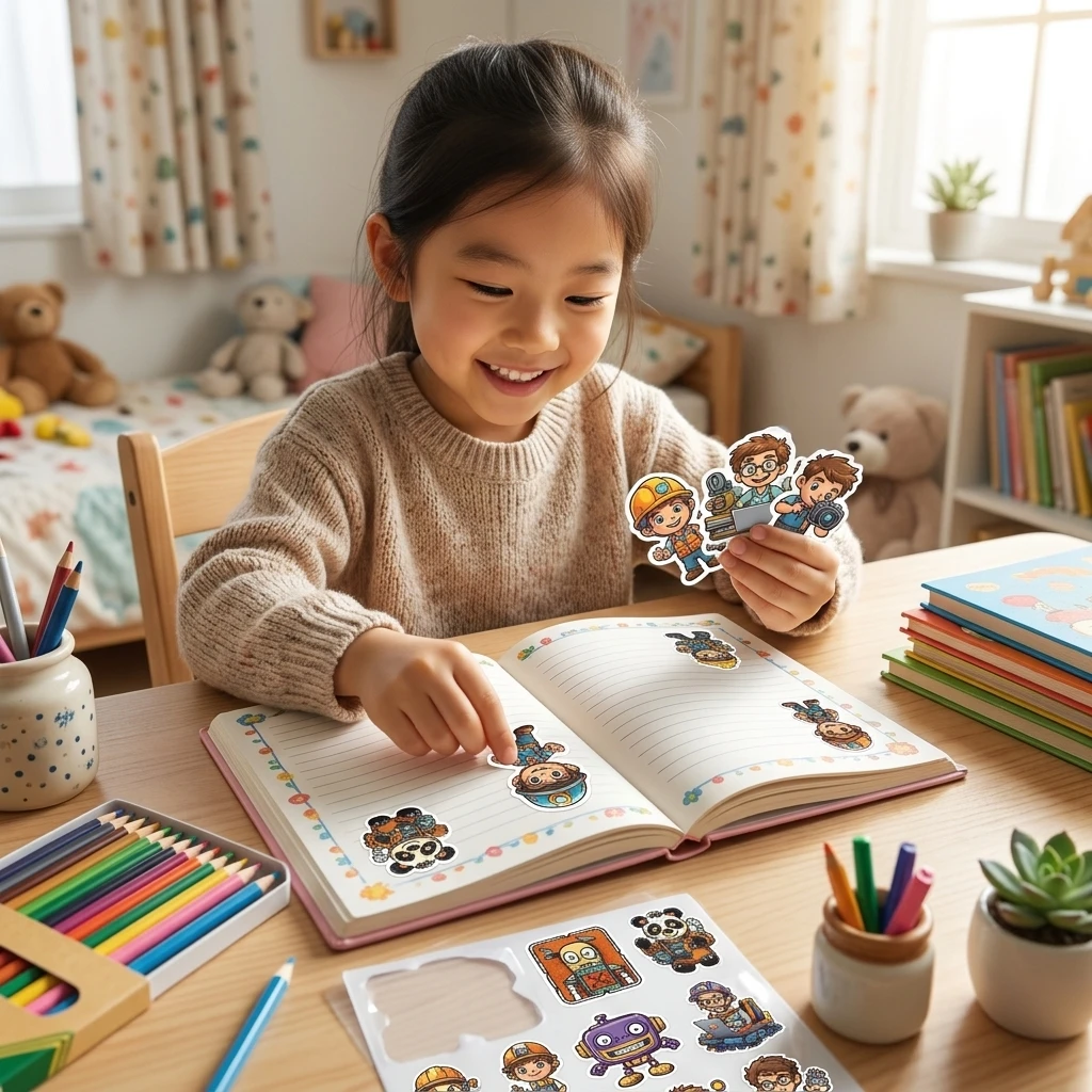 

100Pcs Cartoon Boy Stickers For DIY Scrapbooking Waterproof PET Decals 4-8cm No Residue Adhesive For Kids Diaries And Gifts