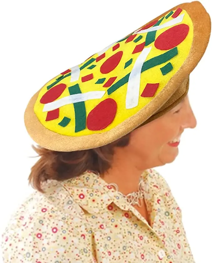 Neu eingetroffener Damen-Food-Cap für Karnevalskostüme, Herren-Pizza-Hut, Neu 2026 – Detail 2
