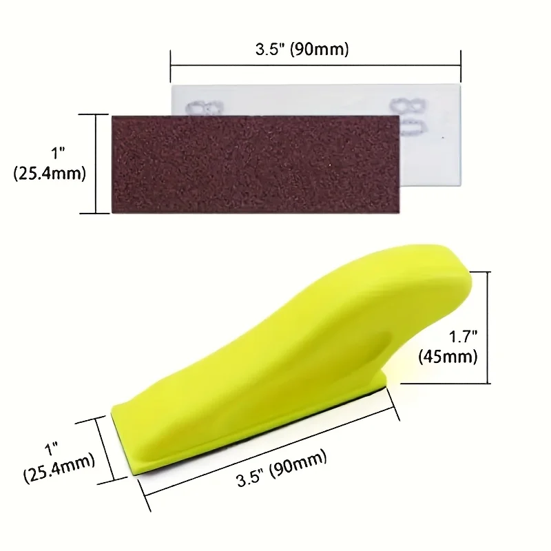 Mini kit de ponceuse de détail, ensemble de ponceuse manuelle, mini bloc de ponçage du bout des doigts de 3,25 x 1,0 pouces, outil de ponçage compact pour les petits espaces