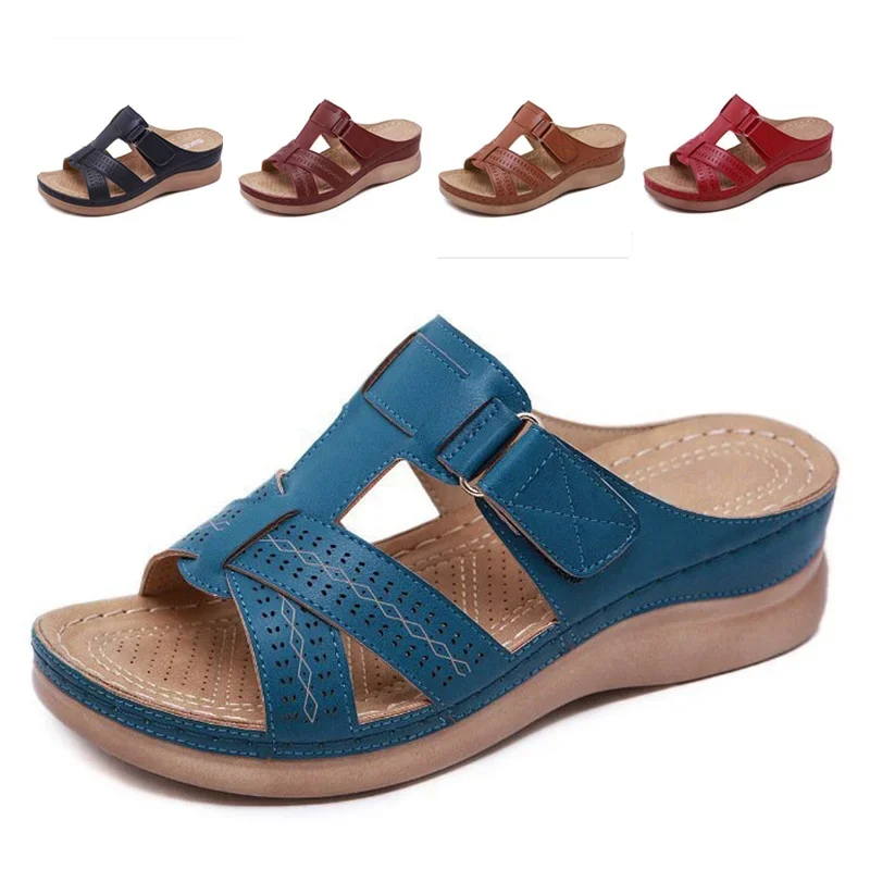 

Summer Women Sandals Wedge Sandals Premium Orthopedic Open Toe Sandals Vintage Anti-slip Casual Female Platform Retro Slippers