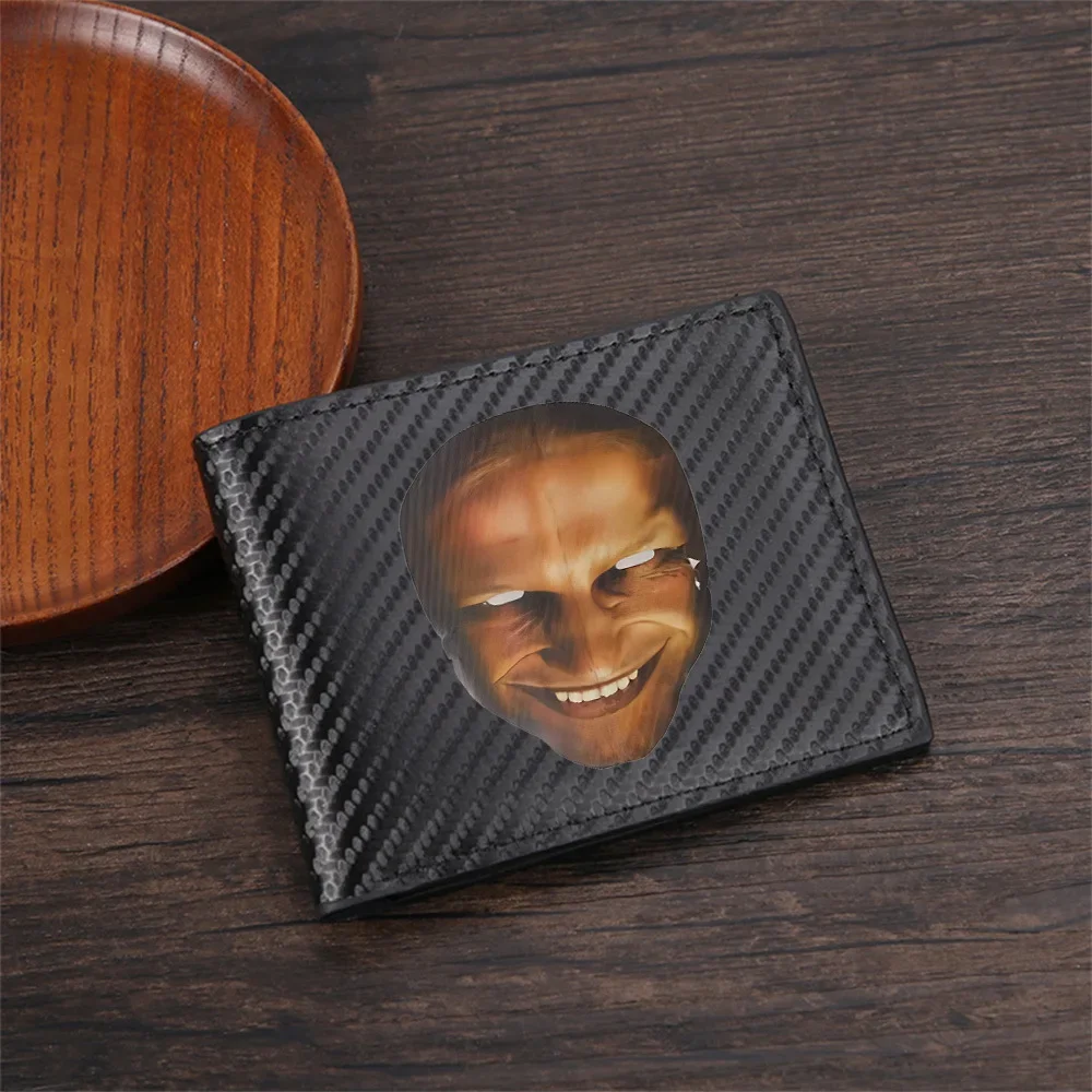 Smiling face mask,wide smile,teeth. Men's Wallets Simple Business Modern Stylish Printing Design Gifts For Father Boyfriend Chri