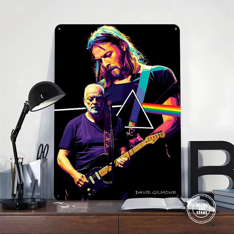 David Gilmour Pink Floyd Art Metal Poster Customized Wall Art Retro Vintage Tinplate Signs for Modern Home Decoration Ornaments
