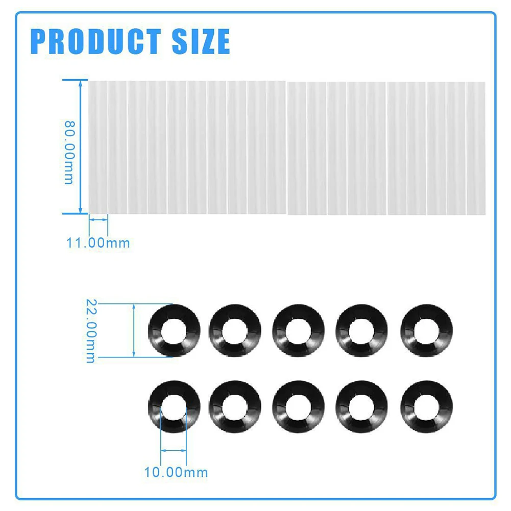 Noise Reducing Garage Door Roller Sleeves Compatible with Most Hinges 0.5mm Wall Thickness ABS Sleeves 22pcs Set