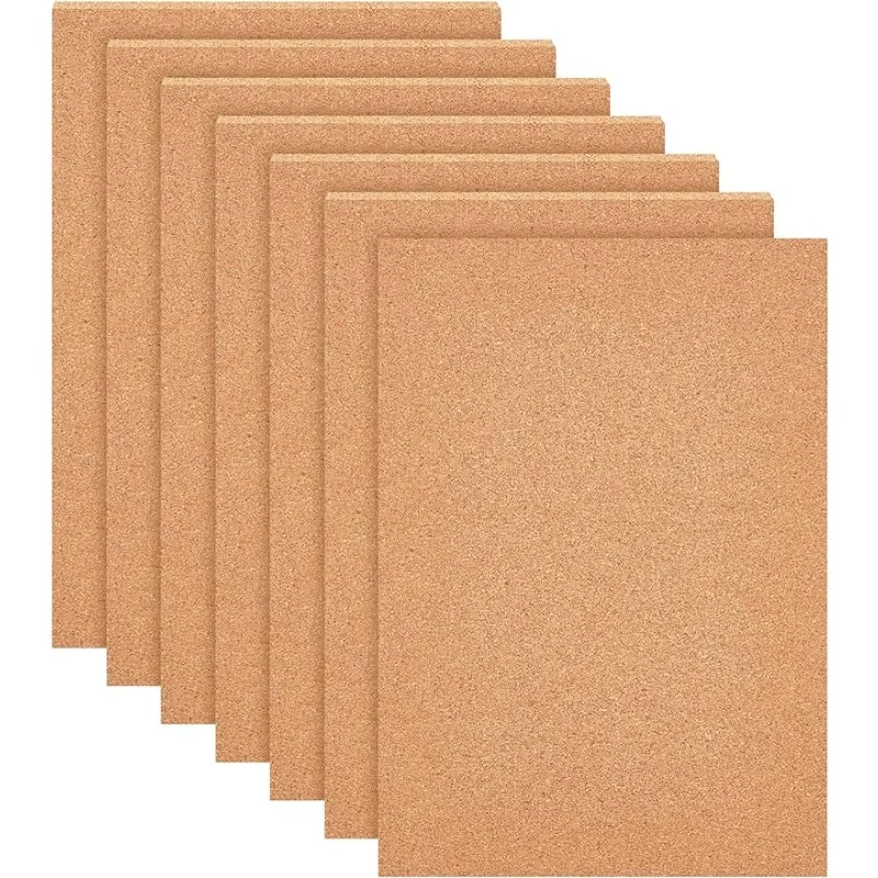 6 Pack Self-Adhesive Cork Sheets(5mm thick) Cork Tiles Cork Mat 12x8 Inch with Adhesive Back for Wall Decoration,