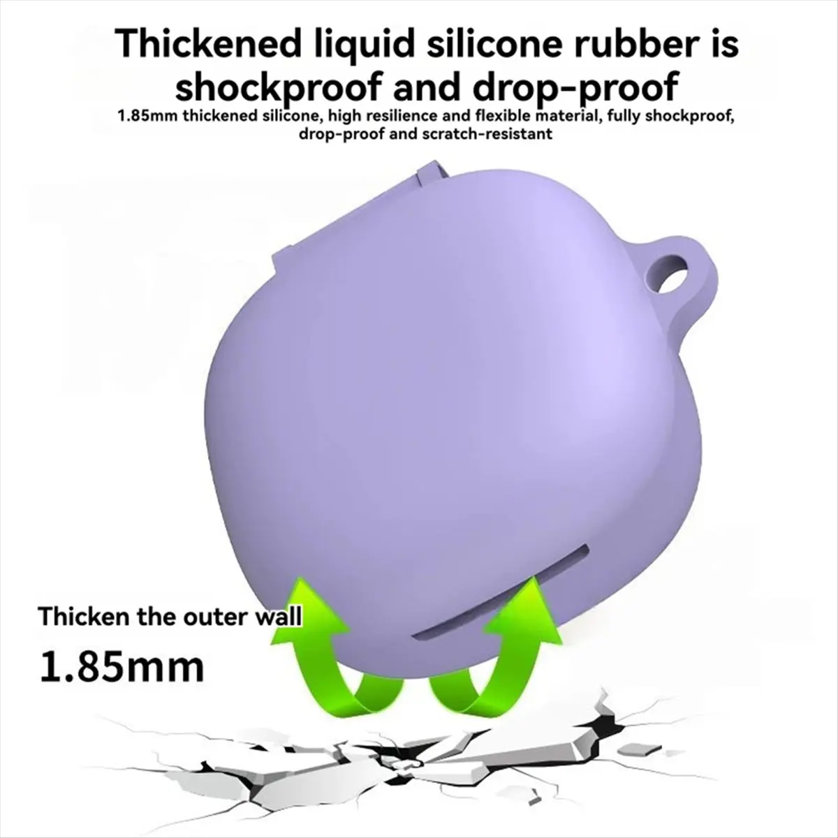 A003 For Buds 6 Play Silicone Earphone Case Bluetooth Headset Protective Cover Shockproof Cover with Keychain Black