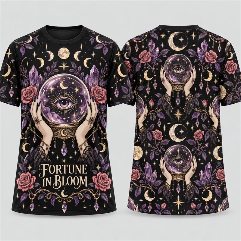 Vintage Gothic Halloween T Shirt Men Women 3D Print Bat Skull Witch Eye Raven Snake Moth Rose Short Sleeve Spooky Party Tee Top
