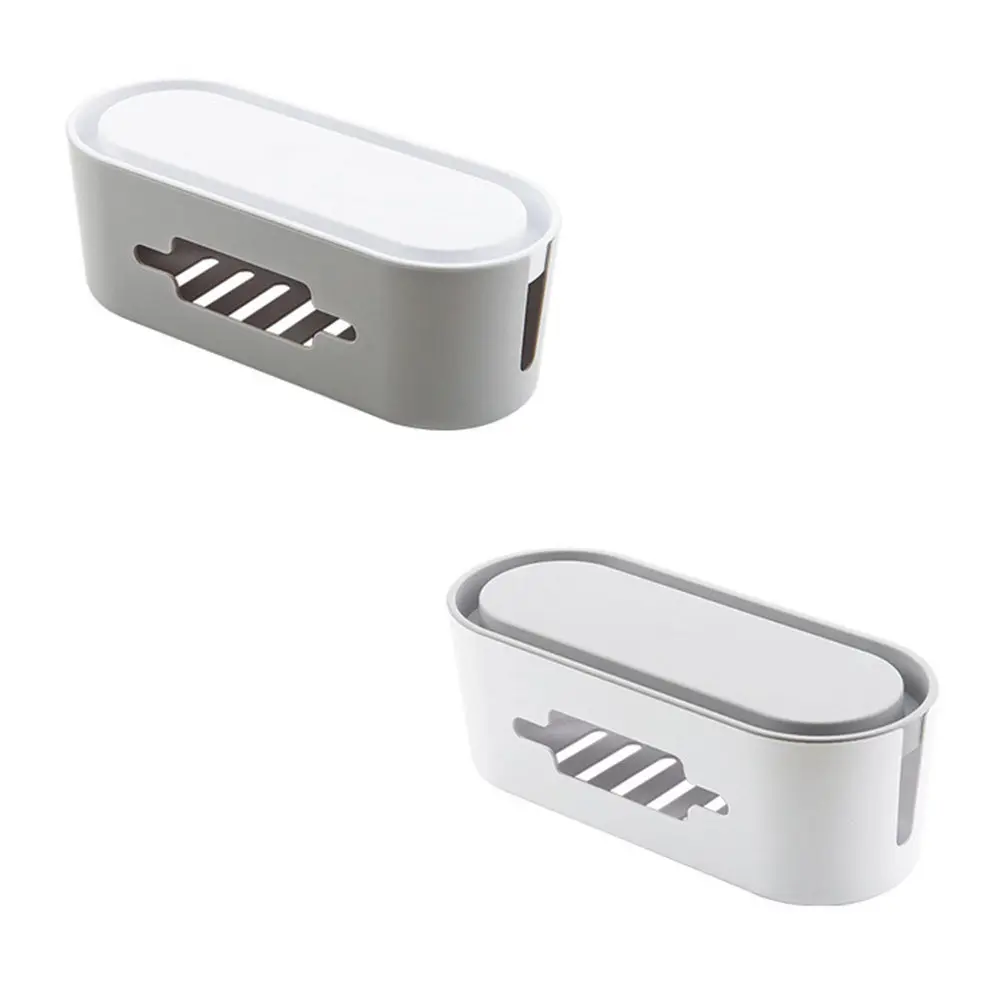 Cable Storage Box Multifunctional Power Strip Organizer Plastic Case with Lid Large Cord Hider Wire Container for Home Office view 3