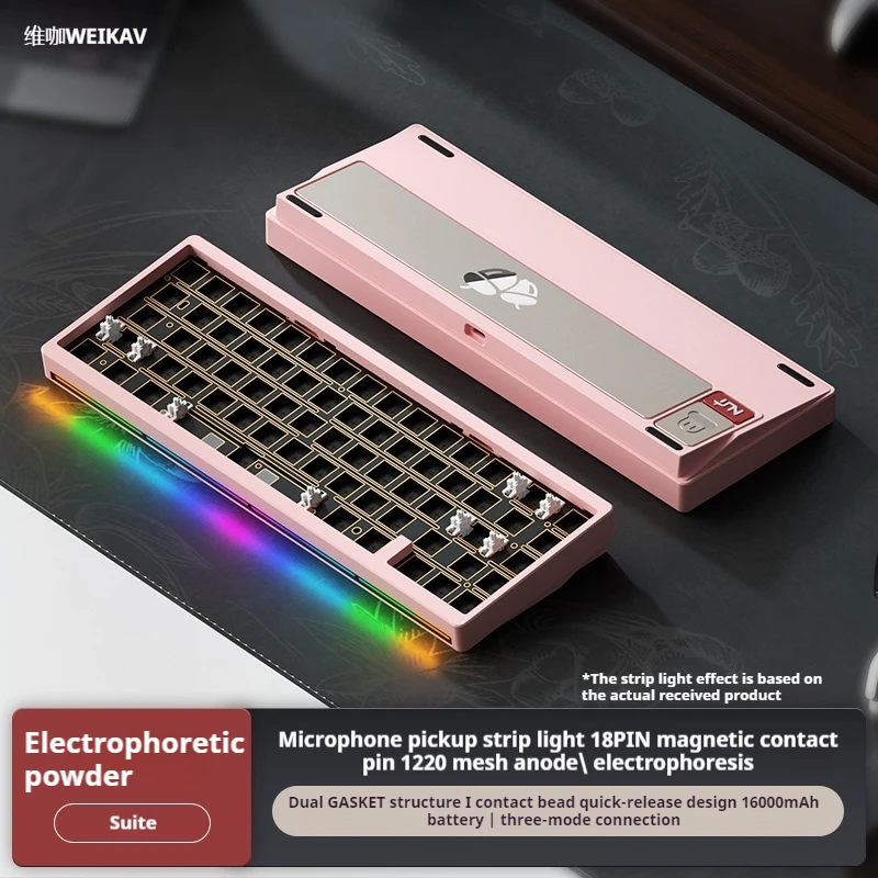 Weikav NUT65 Aluminium mechanische toetsenbordkit Tri-Mode toetsenbordkits Dubbele pakking ARGB-licht 6000 mAh FR4 E-sportaccessoires