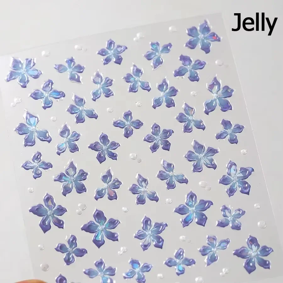 Traditioneller chinesischer Blau-Weiß-Gold-Nagelaufkleber, Vintage-Qinghua-Keramik, Blumenmuster, 5D-Nagelkunst-Aufkleber, luxuriöser orientalischer Maniküre-Aufkleber