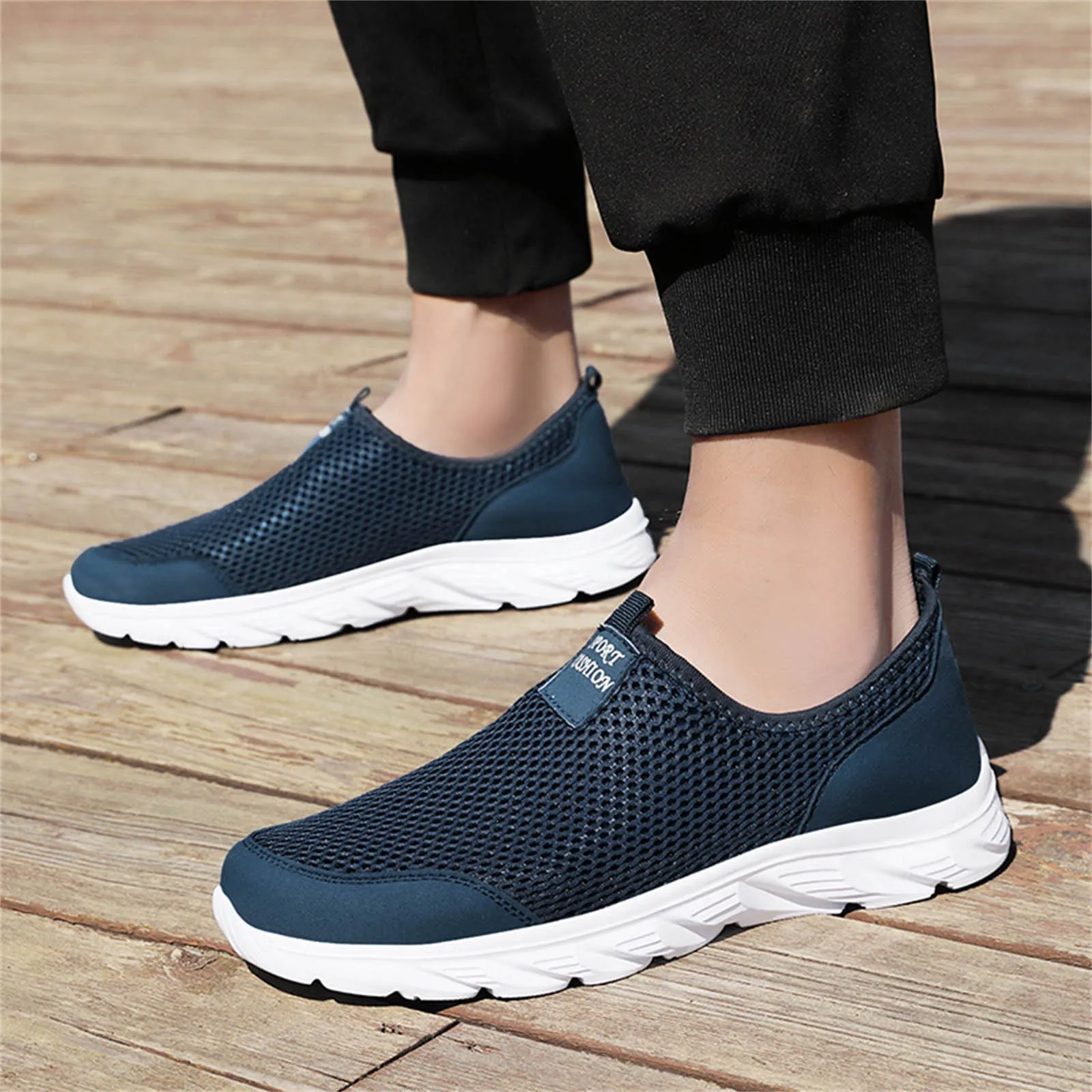 Zapatillas de deporte transpirables para hombre y mujer, zapatos ligeros de malla, zapatillas de correr con plataforma de suela gruesa, 2023