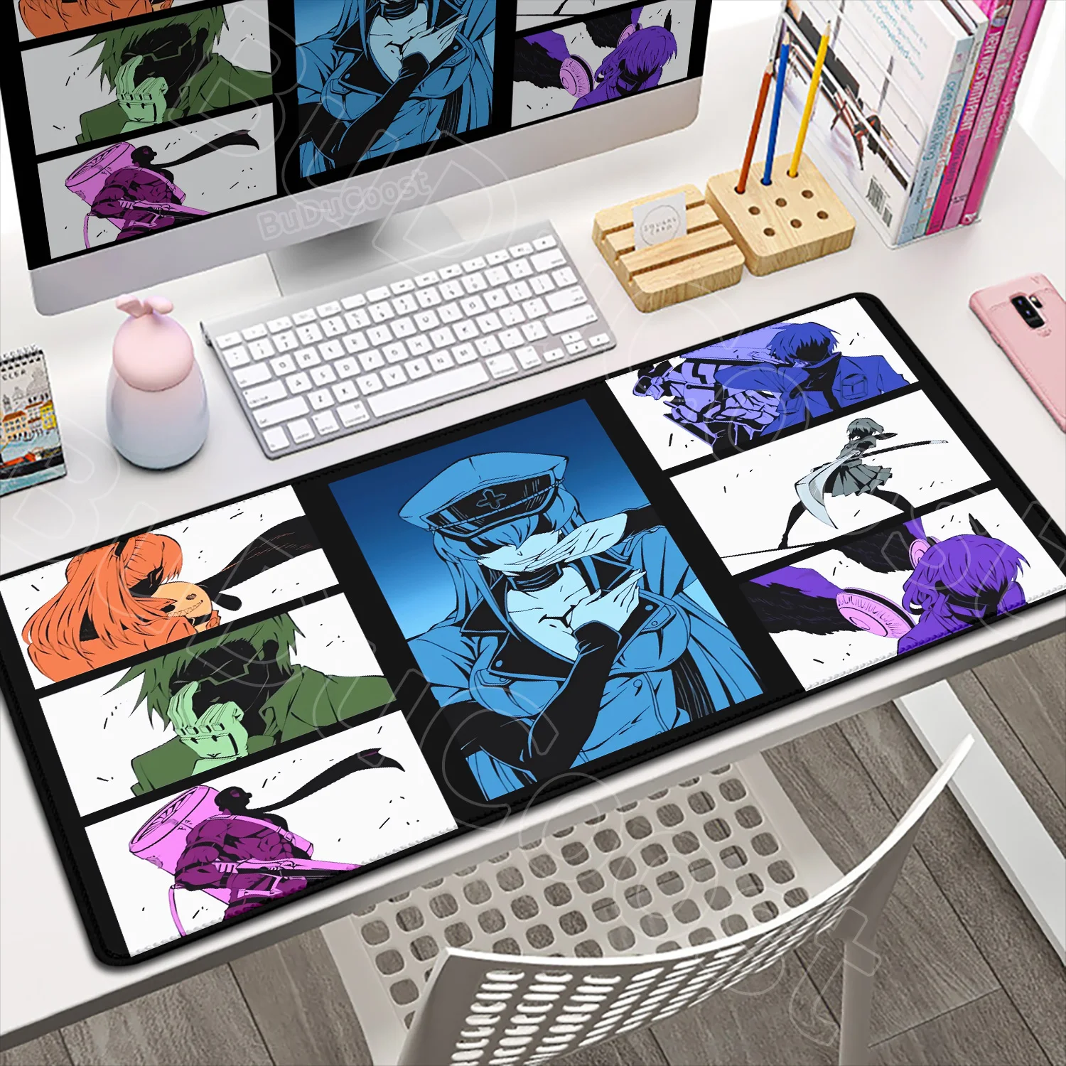 Anime Akame Ga Kill Mouse Pad Natural Rubber Big 1200x600mm E-sports Keyboard Pad Non-Slip Desktop Setup Edge Lock Desk Mat Gift