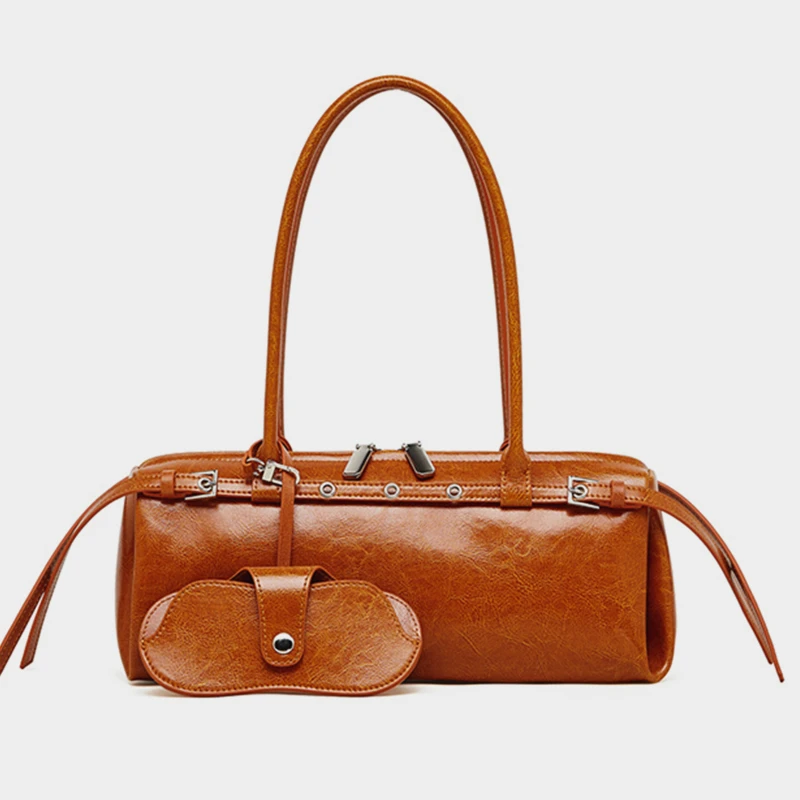 

Hifashion Motorcycle Style Genuine Leather Underarm Shoulder Bags For Women 2025 Trend Designer Sling Purse Tote Ladies Handbags