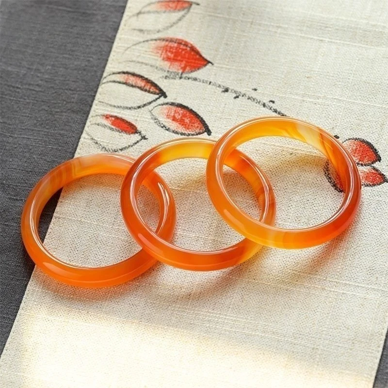 

Natural Agate Orange Bracelet, Fashionable and Versatile Temperament