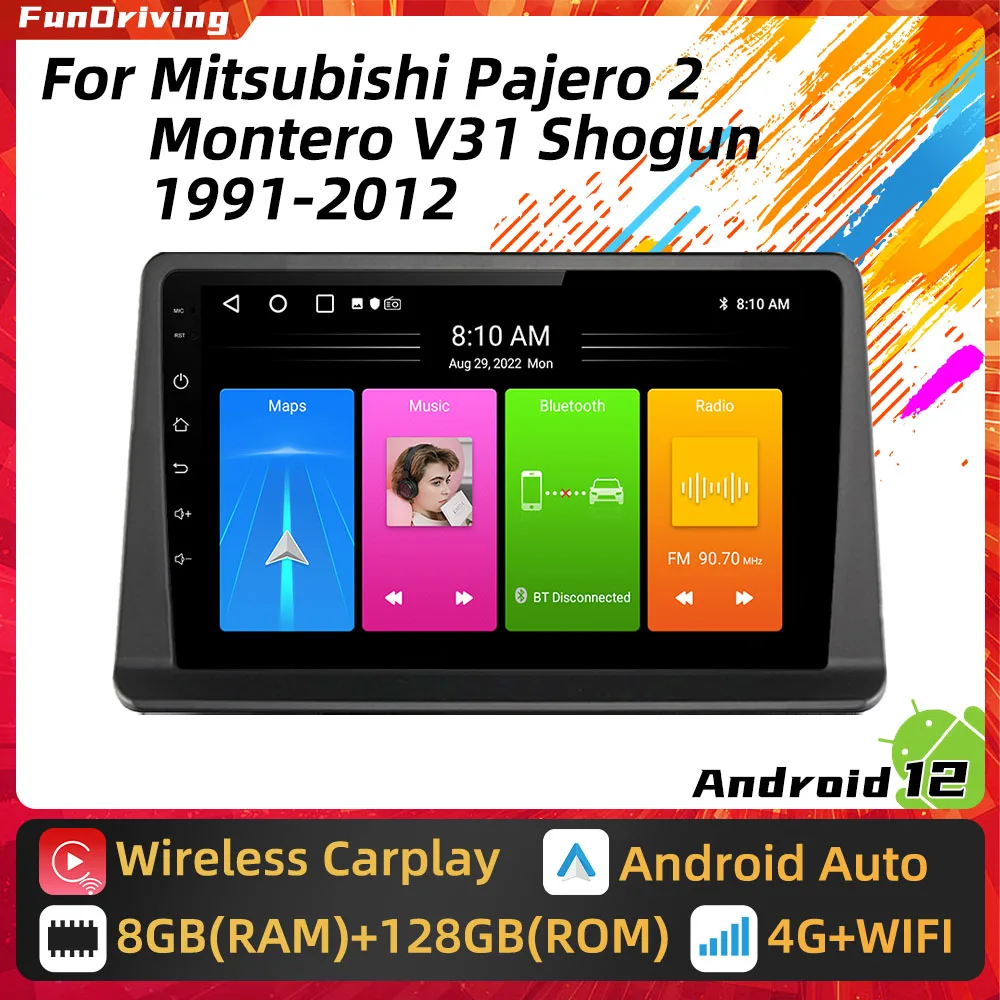 Android Car Radio for Mitsubishi Pajero 2 Montero V31 Shogun 1991 - 2012 2 Din Multimedia GPS Navigation Stereo Carplay Auto 4G