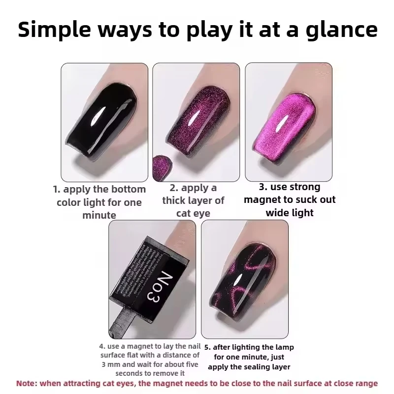 5 pezzi Nail Art Cat Eye Magnete a forma di cuore 3D Magnete Cat Eye Gel fai da te Modello d'amore Magnete magico Strumento magnetico per lucidatura adatto
