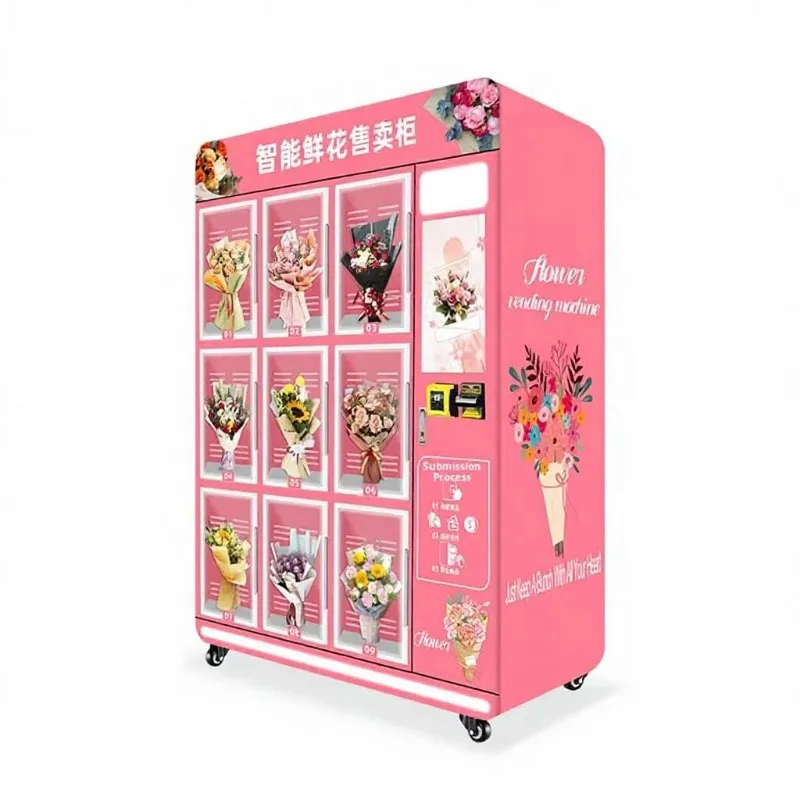 24-Hour touch screen flower freezer vending machine flower freezer automatic retail system flower vending machine