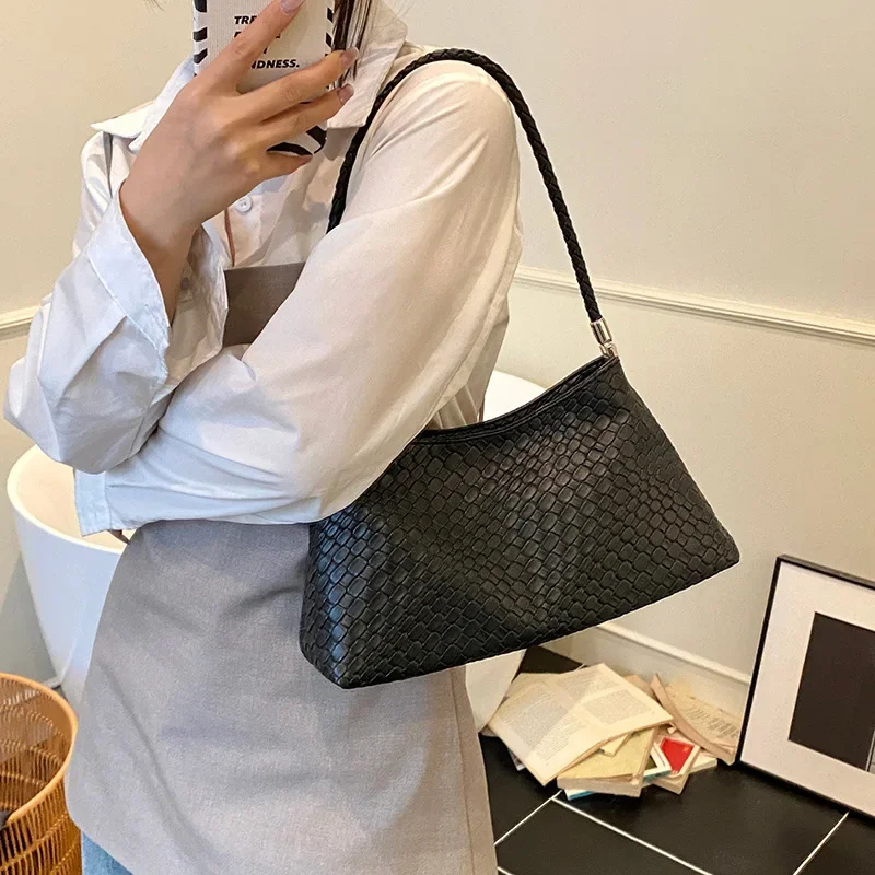 

2025 Women's Woven Square Bag - Luxury Underarm Shoulder Purse, Designer Evening Bag for Summer Parties & Events