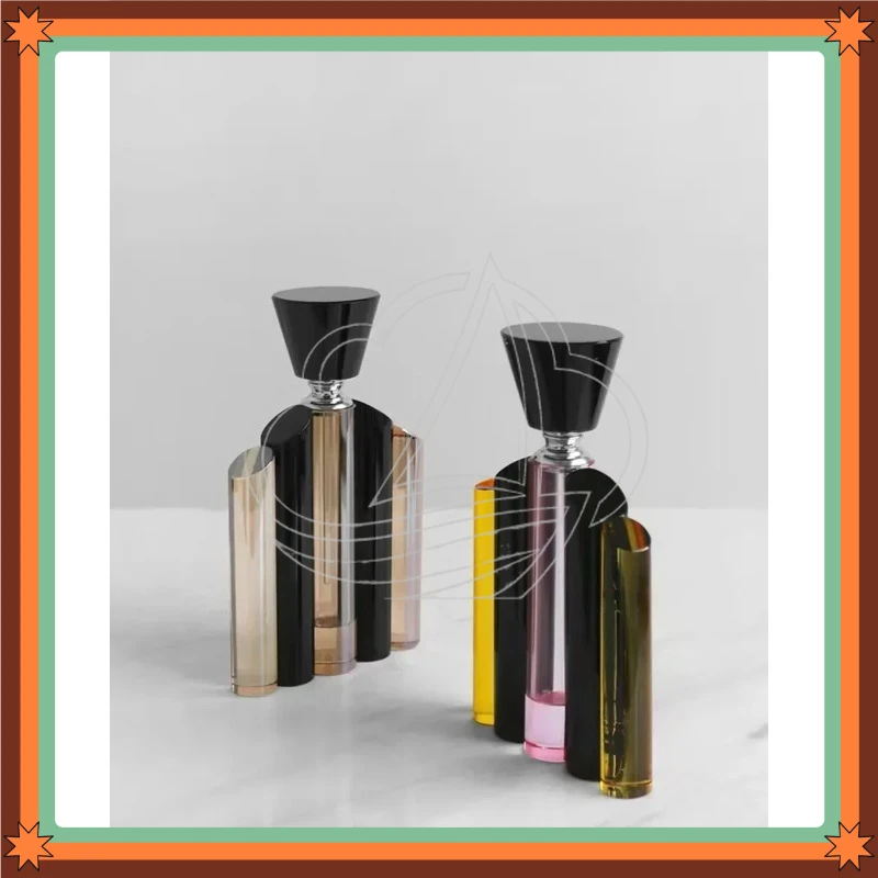 Luxury Three-Color Cylindrical Crystal Perfume Bottle Sealed Essential Oil Storage Container with Lid