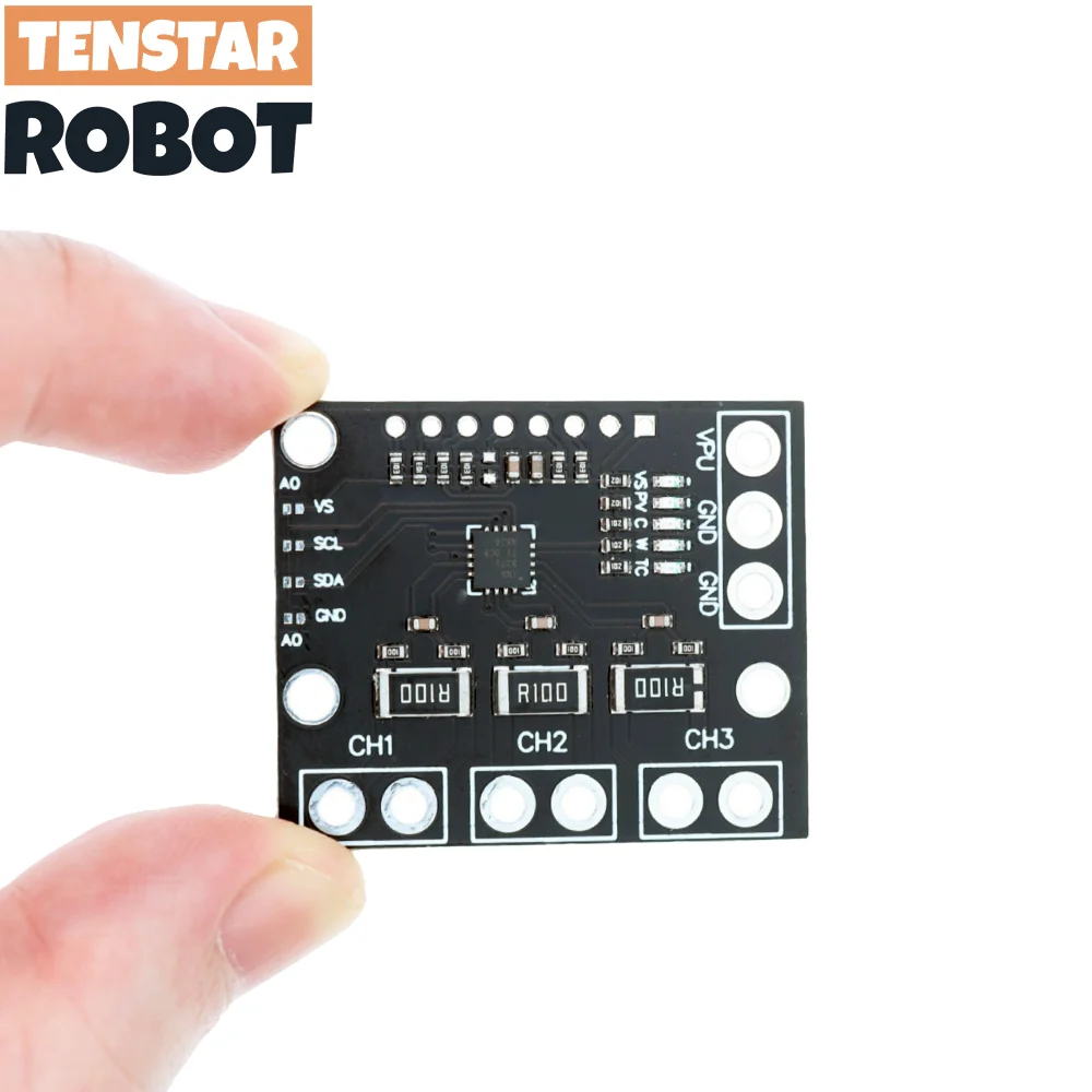 TENSTAR 2pcs INA3221 I2C SMBUS Triple-Channel Shunt Current Power Supply Voltage Monitor Sensor Board Module