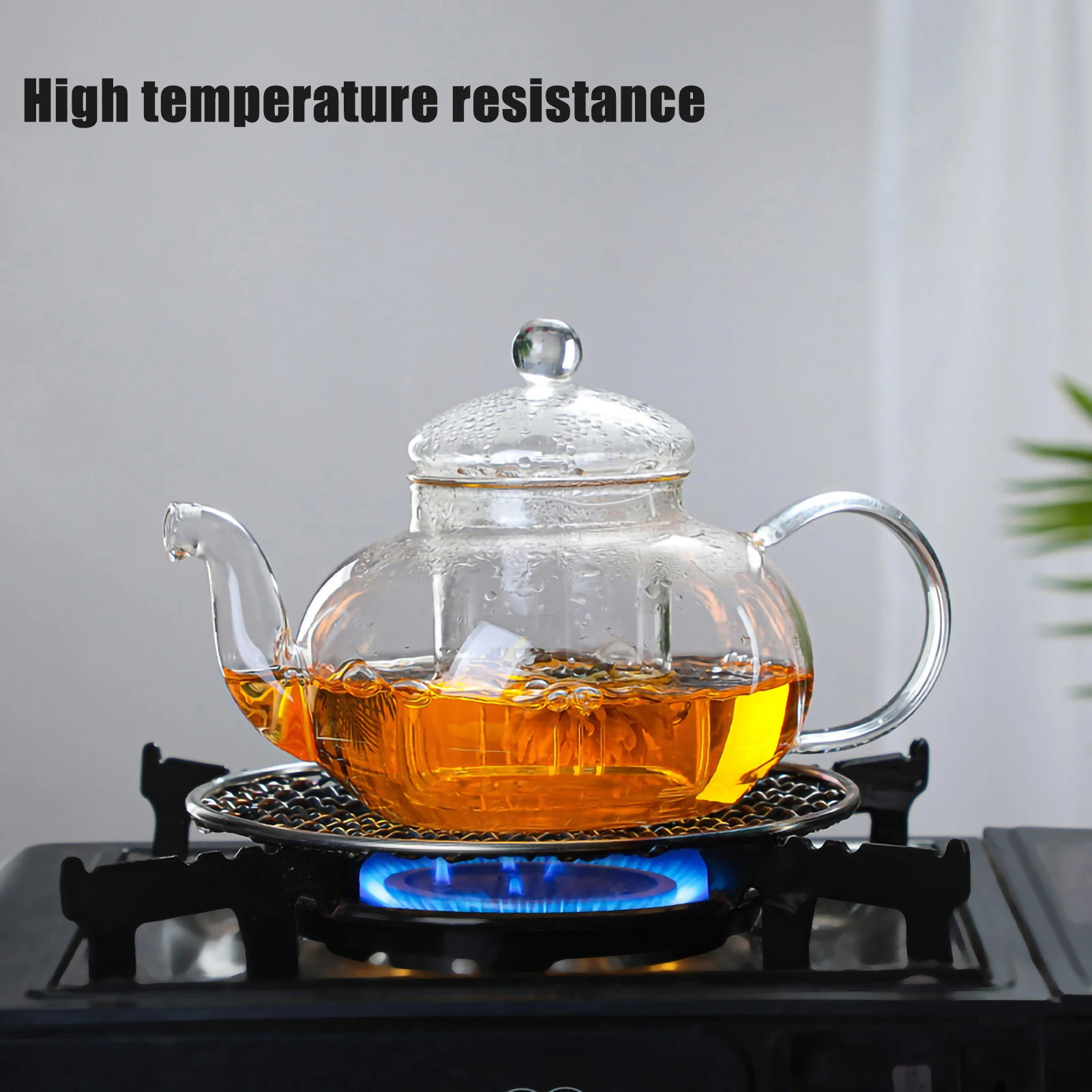 Household Filter Teapot Tea Water Separation High Borosilicate Heat Resistant Glass Flower Teapot with Infuser Heatable Tea Set