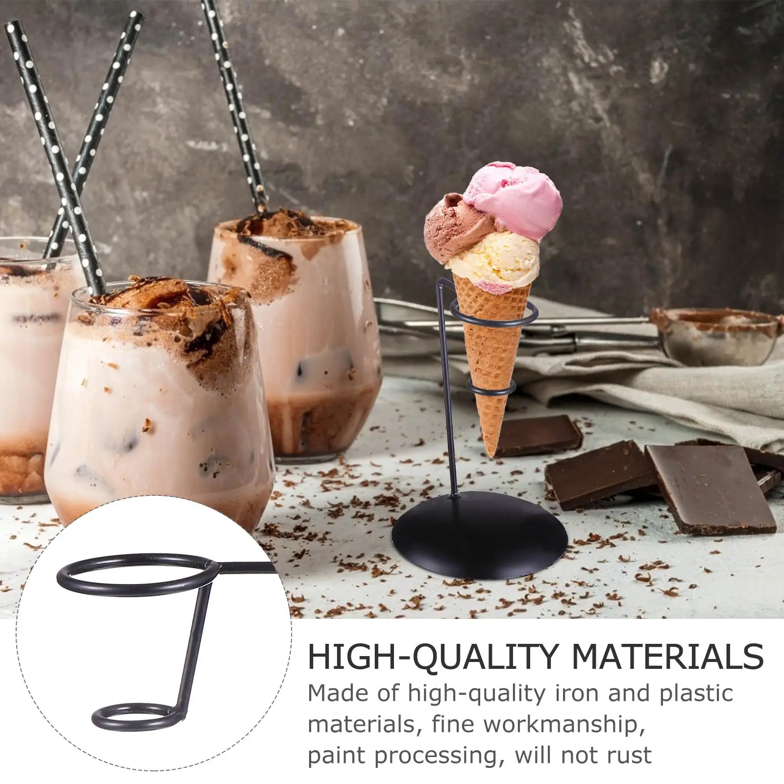 Ice Cream Stand Holder Premium Material Practical Use Cone Display Tool Storage Shelf Snow Cone Rack Cake Stand