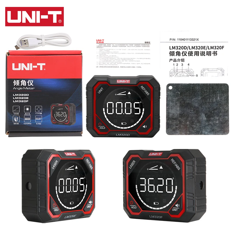 UNI-T Digital Angle Meter LM320D LM320E Protractor Magnetic Inclinometer Goniometer Electronic Angle Finder Measuring Tools
