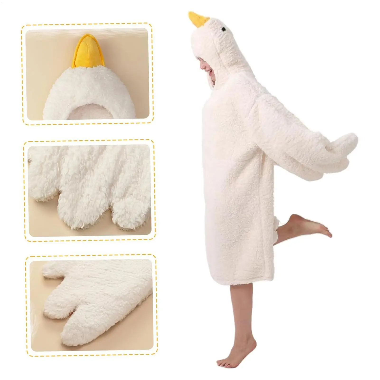 Wearable Blankie Hoodie Geese Shape Oversized Wearable Blanket Winter Pajamas For Adults Teens Men Women Cold Weather Lounging