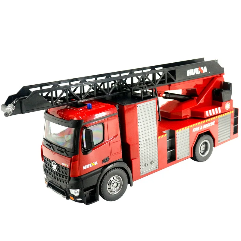 

New Huina Rc Car Large Engineering Vehicle 1:14 Full Scale Remote Controlled Toy Car Simulation Fire Truck With Water Spray Toy