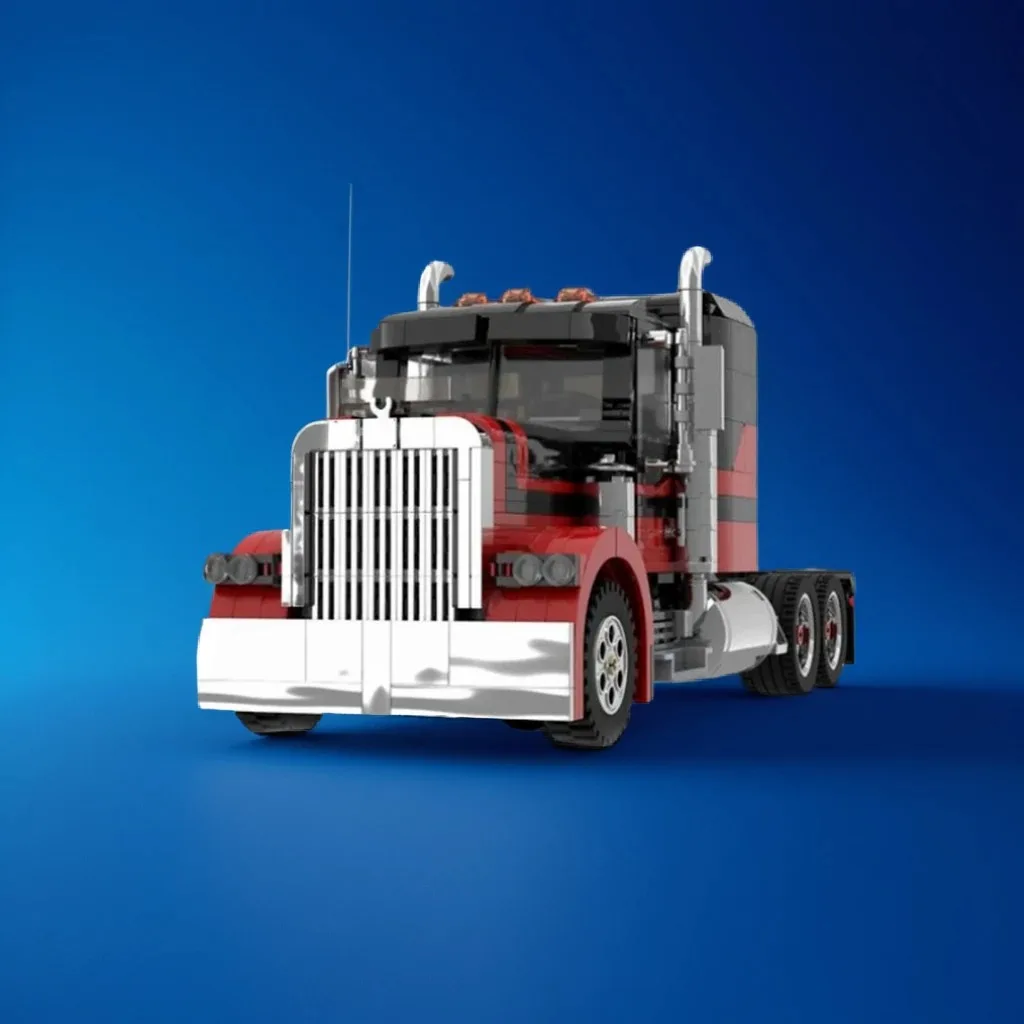 

1141 шт. 1Peterbilt 379 Black Cat II MOC с пультом дистанционного управления, хромированной решеткой и откидной крышкой, образовательные строительные блоки, подарок