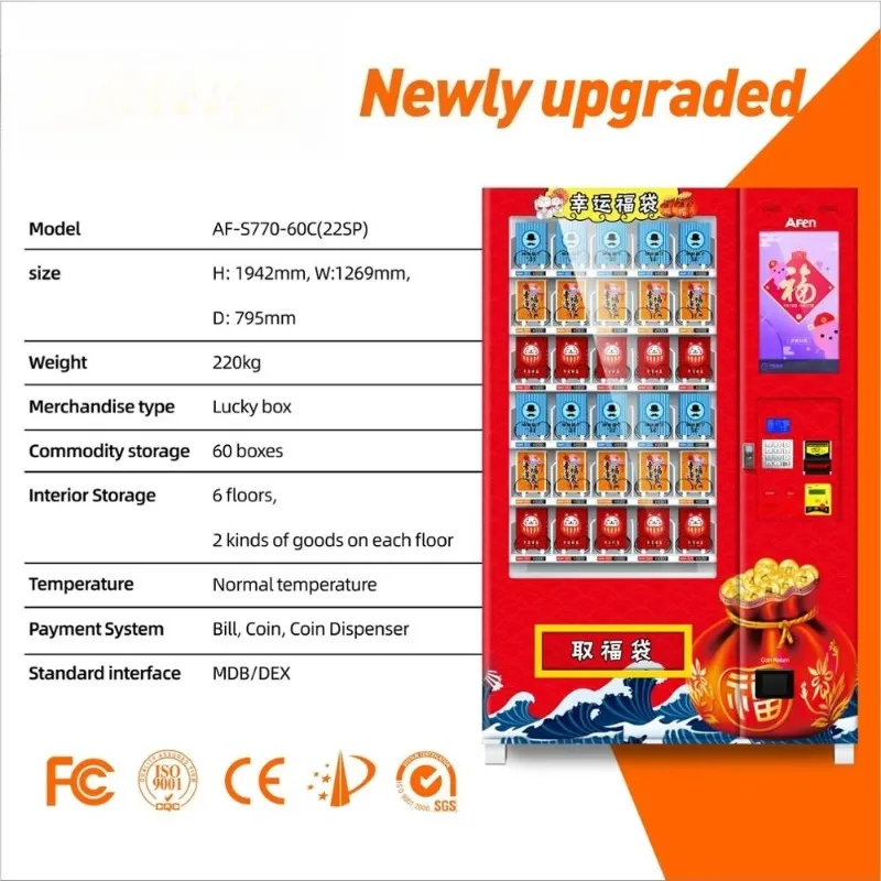 Customizable Intelligent Instant Food Snack Beverage Healthy Drinks Gym Vendor Capsule Dispenser Vending Machine
