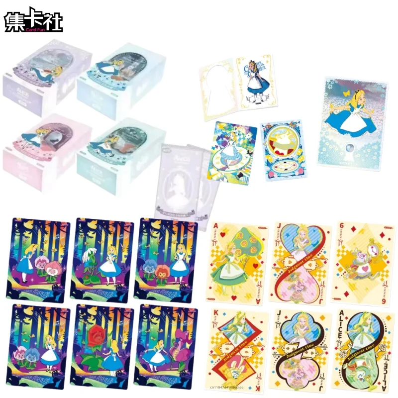 Card.Fun ‌   سلسلة ديزني الجديدة أليس في بلاد العجائب، بطاقات قابلة للجمع، بطاقات أنمي محيطية أصلية، هدية العيد