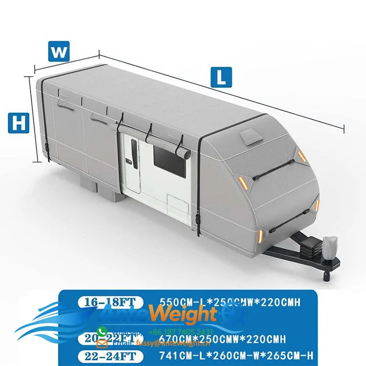 420D Oxford Camper Trailer Cover, Waterproof & UV-Resistant RV Shield | Outdoor Travel Trailer Protection Cover