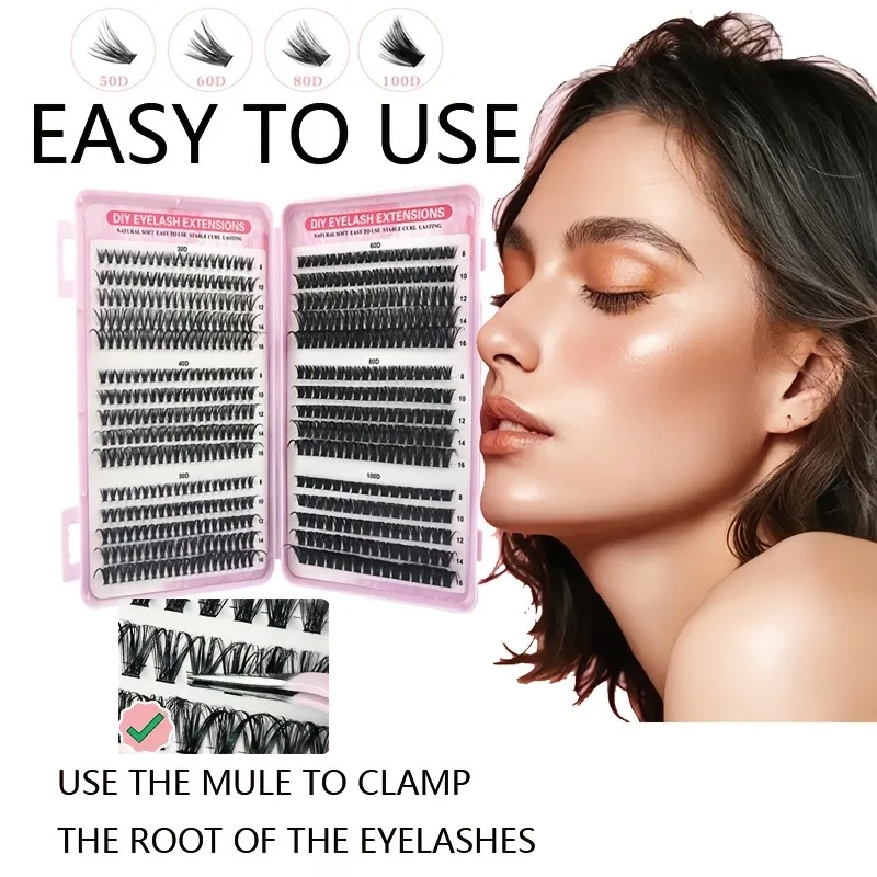 Natural & Dramatic Segmented Lashes 30D-100D Fluffy Volume 8-16mm Mix DIY Eyelash Extension Clusters