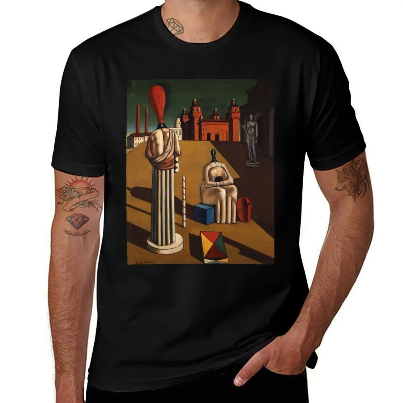 Футболка Giorgio de Chirico, быстросохнущие футболки, быстросохнущие мужские высокие футболки