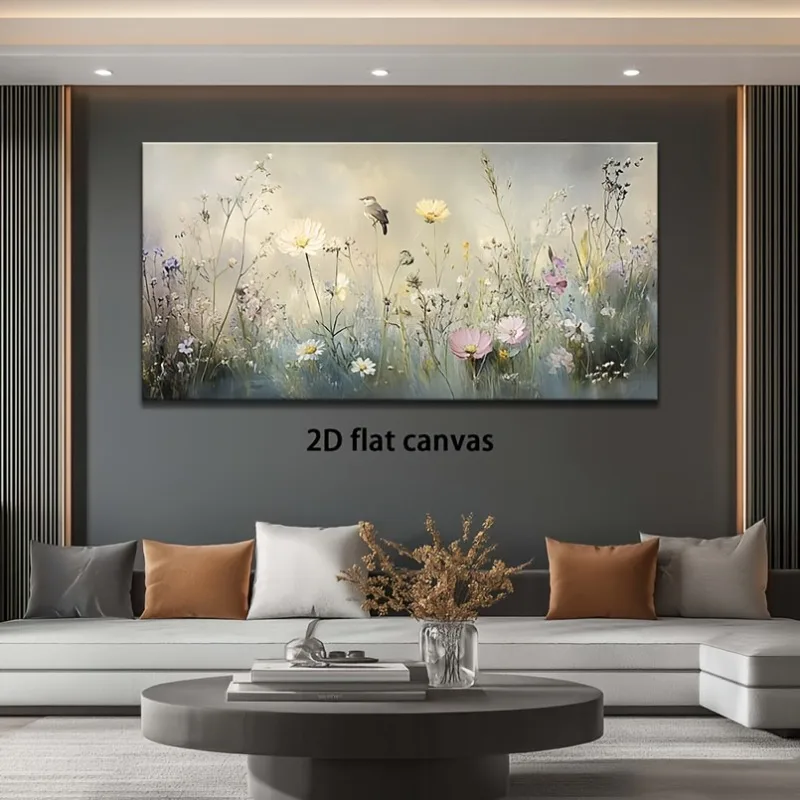 

Canvas Wall Art 2D Flat Bird Flowers Abstract Painting Frameless Living Room Bathroom Office Bedroom Decor High Quality Prints