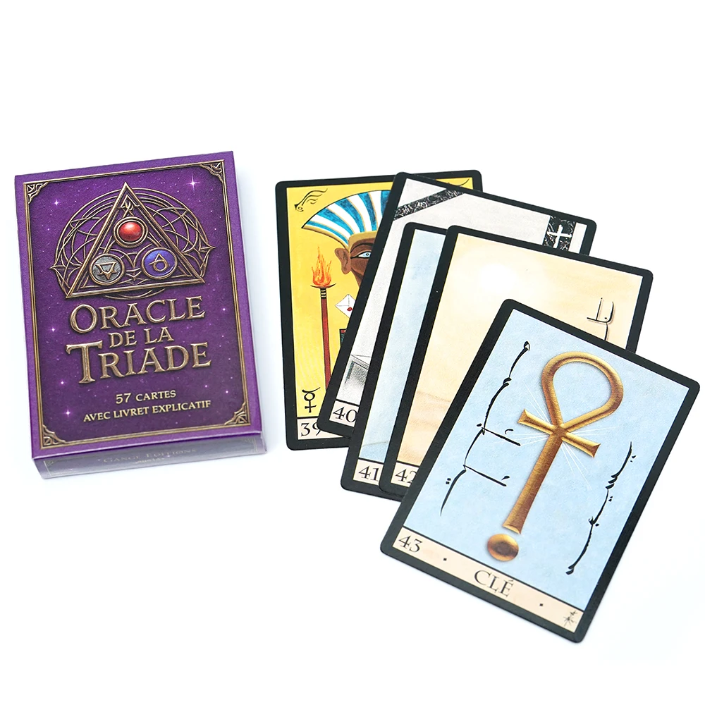 Triad Oracle Deck Mystische Wahrsagekarten mit Reiseführer Antikes Augensymbol Tarot-Stil Spirituelles Lesen Wahrsagerei Medi