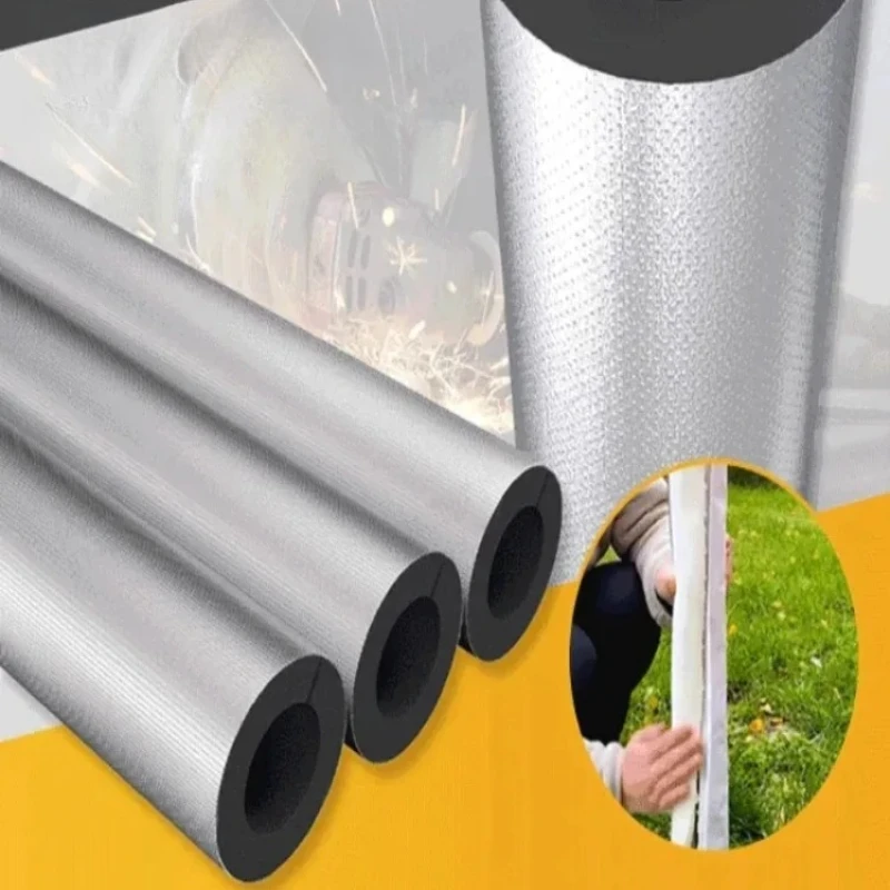 

Открытый стиль самоклеящаяся пенопластовая изоляция труб для водопроводных труб Кондиционер Изоляционная втулка из алюминиевой фольги Внутренний диаметр 27 мм