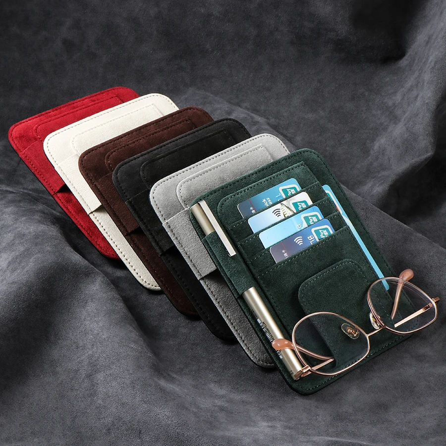 

Dream Car HomeРоскошные аксессуары для салона автомобиля из алькантары, козырек для хранения карт, держатель для билетов, документов, органайзер для солнцезащитных очков