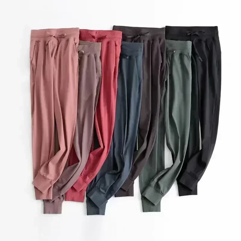 Lemon Women Yoga High Waist Training Jogging Sport Pants Drawstring Elastic Four-Way Elasticit Wear Sports Casual Pants