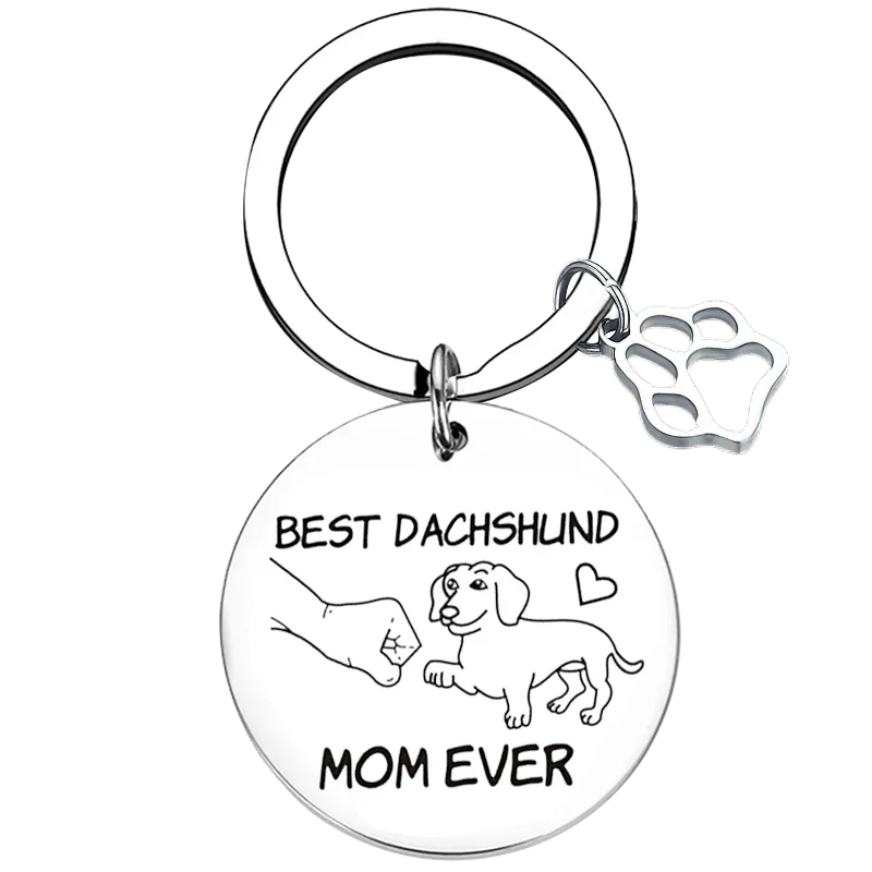 best Dachshund Mom ever Keychain Dachshund Mom gift Key Rings animal Dachshund Lover Gifts Dog Mom Jewelry