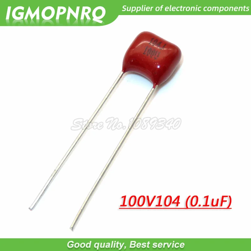 

50PCS 100V104J Pitch 5mm 100NF 0.1UF 100V 104 CBB Polypropylene film capacitor 100V104J-P5