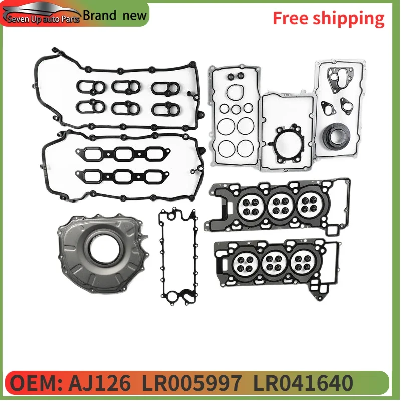 

AJ126 LR005997 LR041640 LR041641 LR041681 Brand New Jaguar Land Rover Engine Gasket Set for 3.0L V6 Supercharged Engine