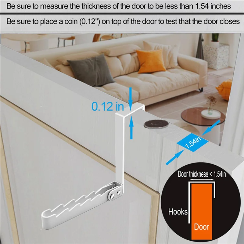 

ABGE-4 Pack над дверными крючками, прочная складная сушилка над дверью для одежды, пальто и полотенец, белый