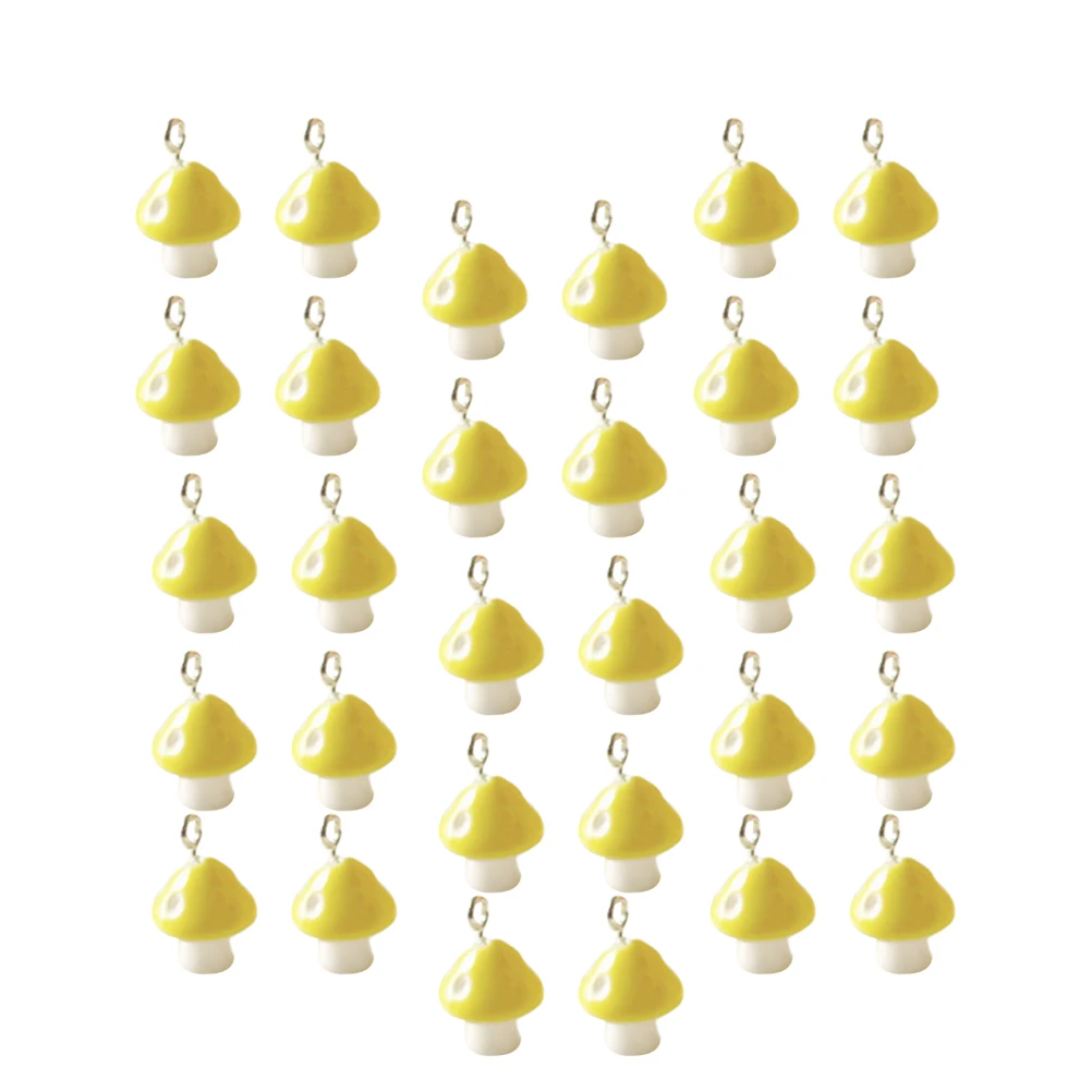 

30 Pcs Colorful Ornaments Mushroom Pendant Accessory Jewelry Making Charms Blue Accessories Yellow Child