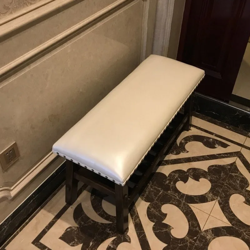 مقعد أحذية من الخشب الصلب الأمريكي الحديث، مدخل باب المنزل، سرير على الطراز الأوروبي، مقعد تخزين بشريط طويل #3